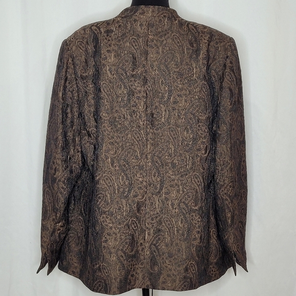 Nipon Boutique 2 Pc. Paisley-Jacquered Top & Jacket - Size 16W - Picture 4 of 13